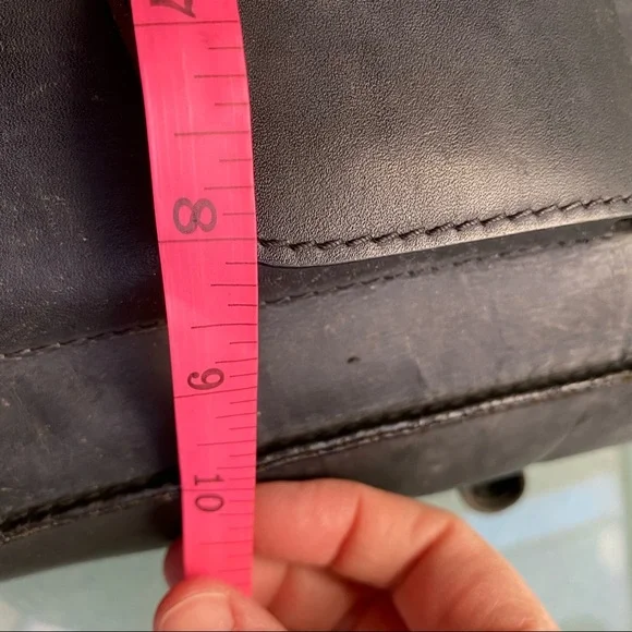 Asos black square leather backpack purse medium - Picture 7 of 10